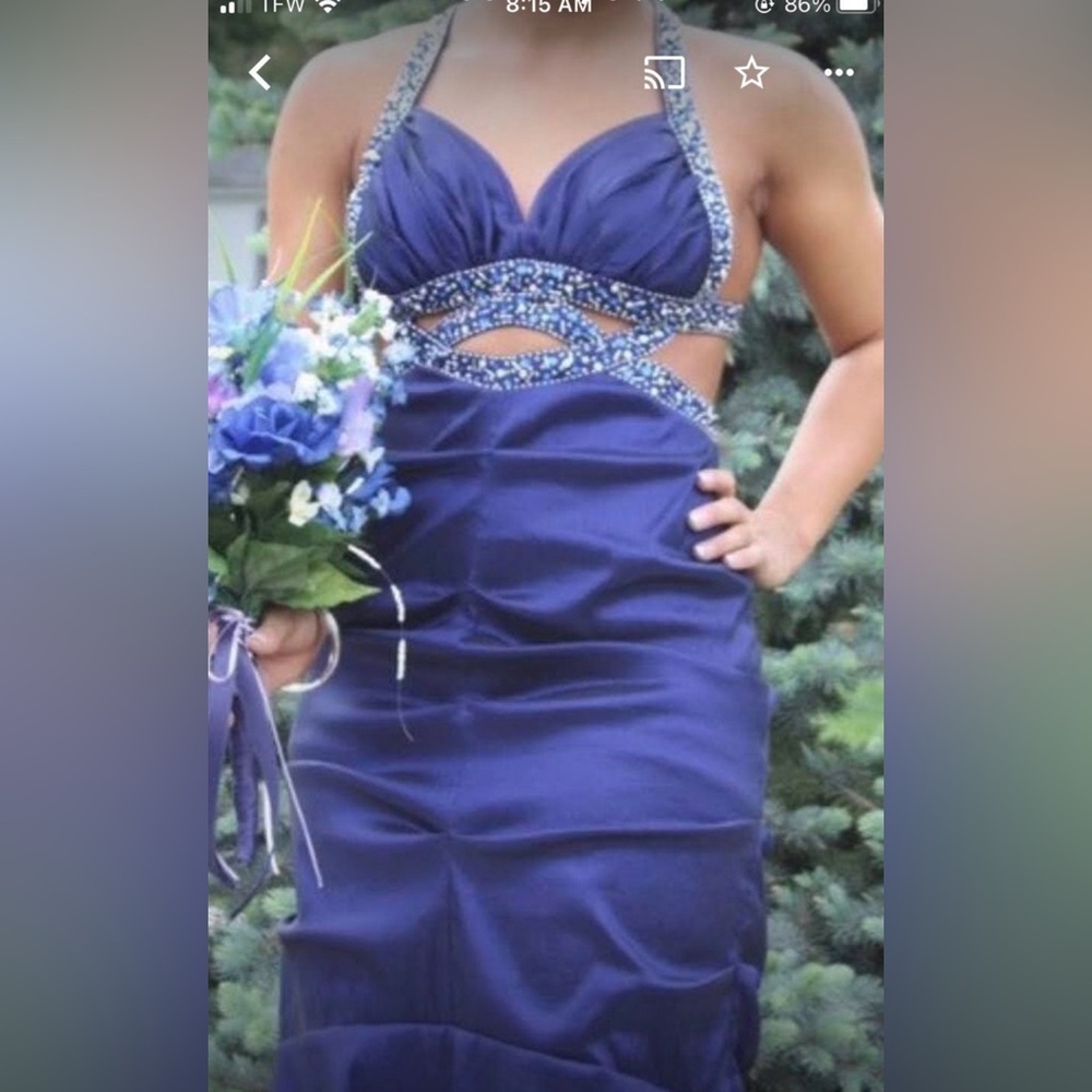Masquerade cut out beaded prom dress - Picture 3 of 6